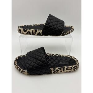 APL Athletic Propulsion Labs Lusso Slide Size 8 Sandals Black Animal Print